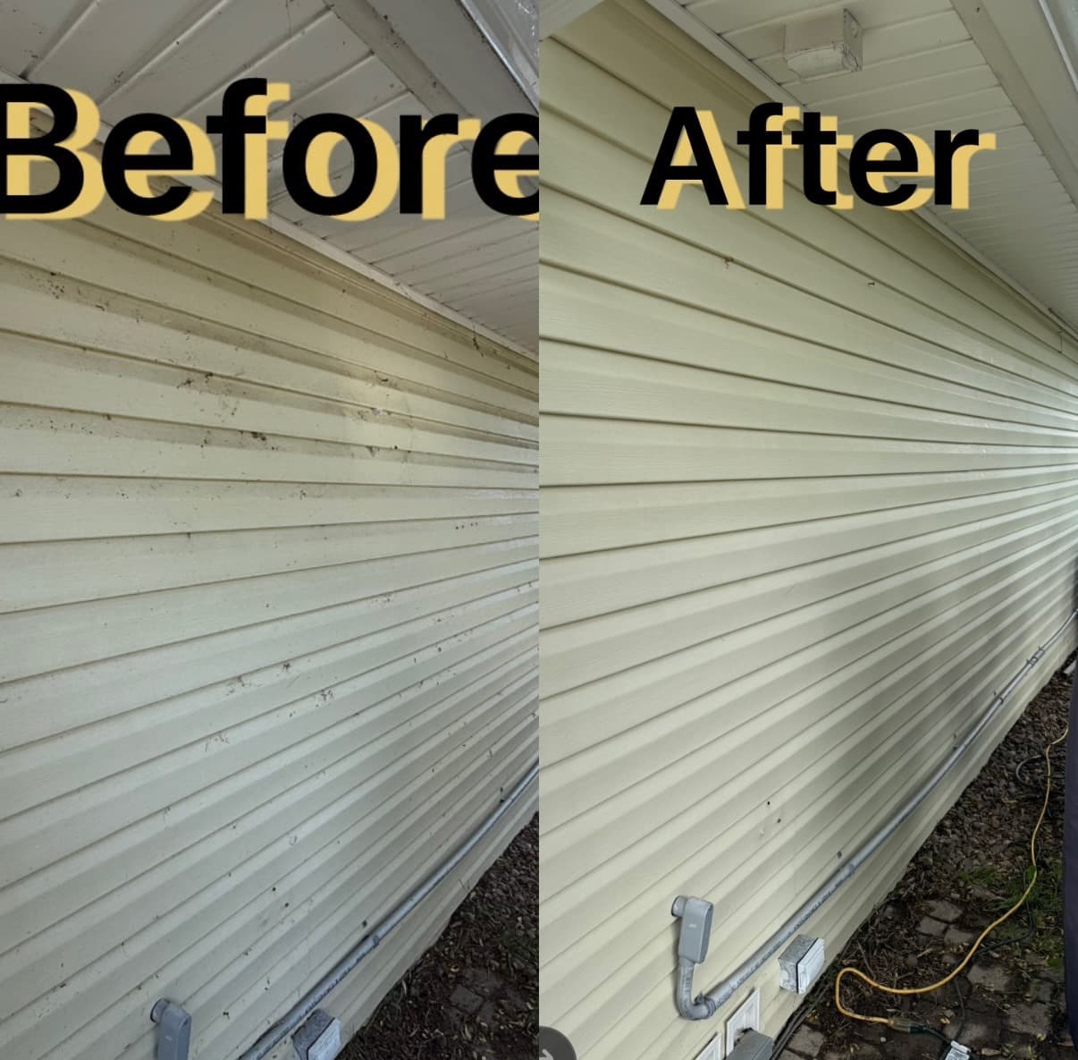 Power washing in action